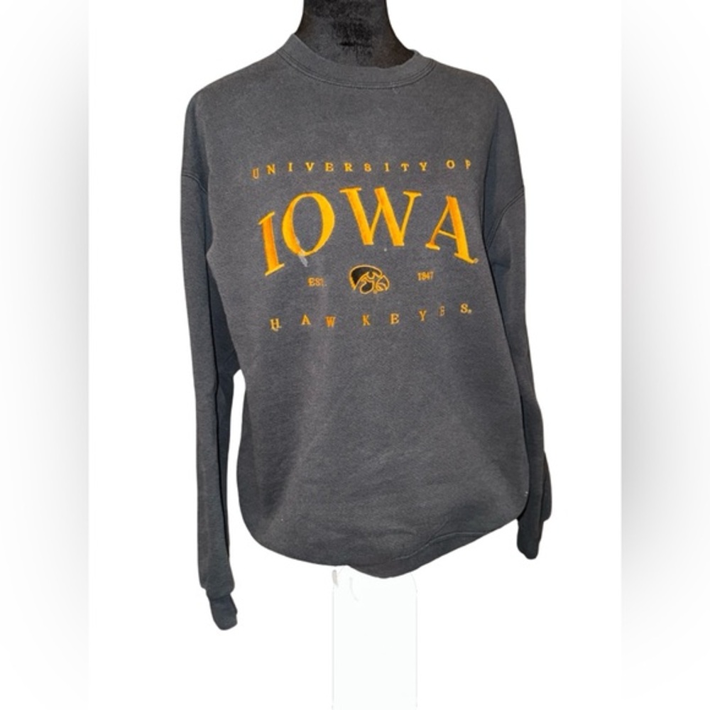 VTG 90s IOWA HAWKEYES University sweatshirt in‎ black and gold size large